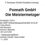 Junior SAP Application Developer Jobs 2026 — Ponnath GmbH Germany