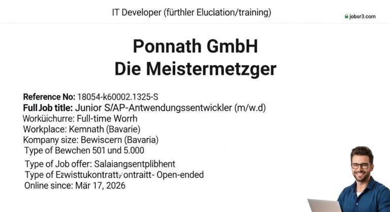Junior SAP Application Developer Jobs 2026 — Ponnath GmbH Germany