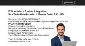 IT Specialist System Integration Apprenticeship Jobs 2026 — sera Werke Germany