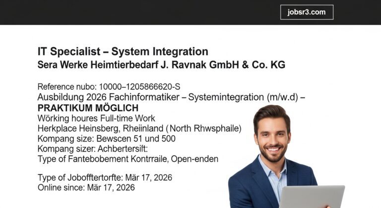 IT Specialist System Integration Apprenticeship Jobs 2026 — sera Werke Germany